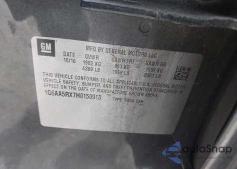 2017 Cadillac Ats Standard z USA, uszkodzony, nr VIN 1G6AA5RX7H0150913